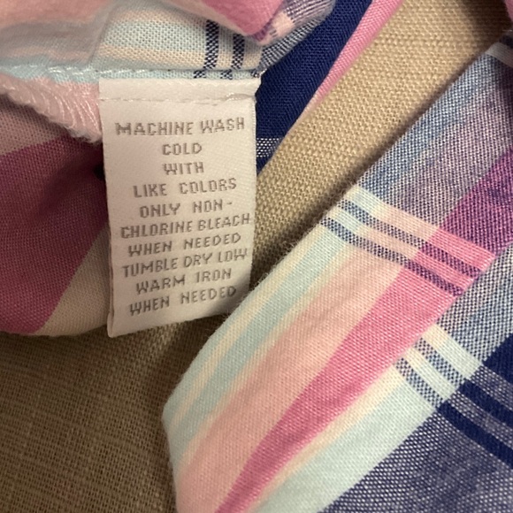 Charter Club Pink and Blue Plaid Track Pants - Picture 4 of 4